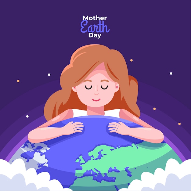 Mother earth day in flat design