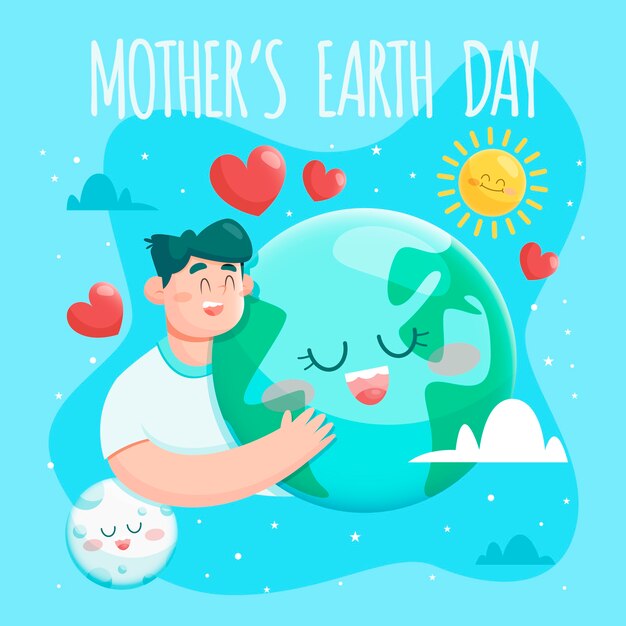 Mother earth day in flat design