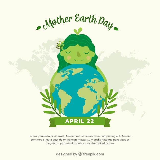 Mother earth day hand drawn background