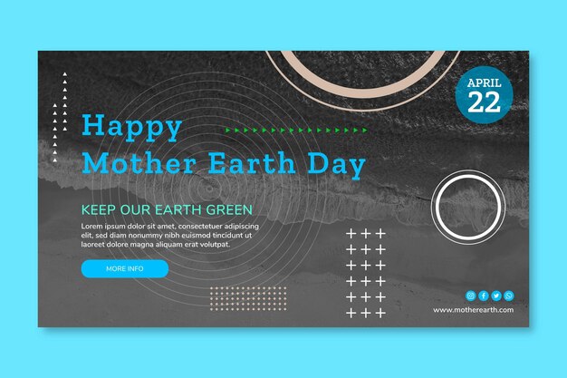 Mother earth day horizontal banner template