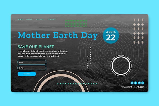 Free Vector mother earth day landing page template