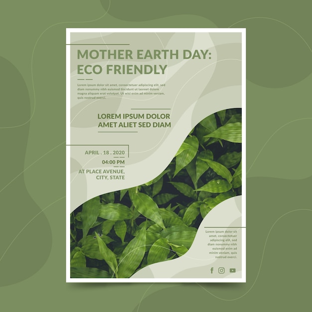 Free Vector mother earth day template