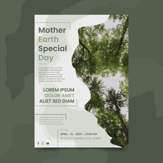 Free Vector mother earth day template