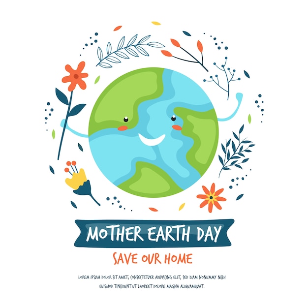 Mother earth day watercolor wallpaper