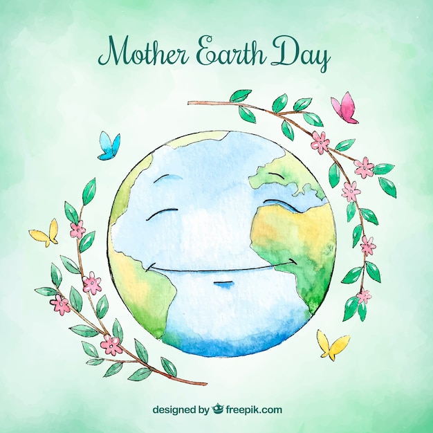 Free vector mother earth day watercolour background