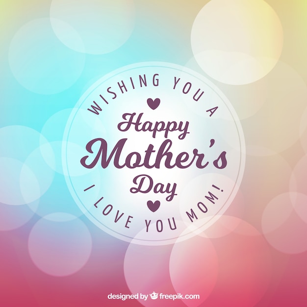 Free Vector mother's day background in blurred style