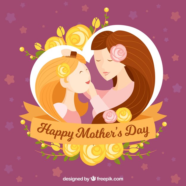 Mother's day background in flat design