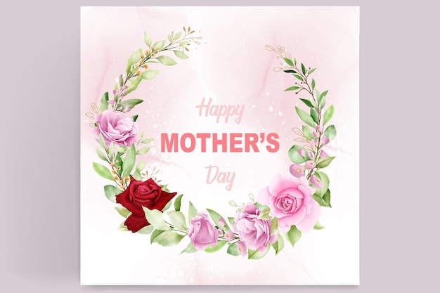 Mother's day card with elegant flowers