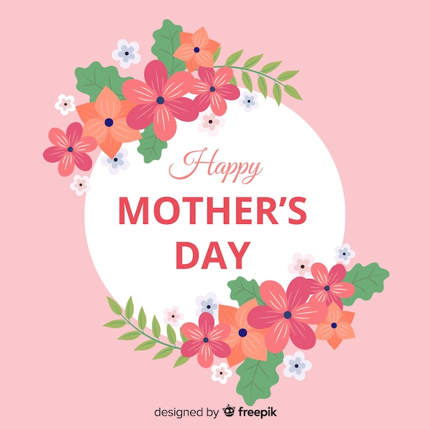 Mother's day floral frame background