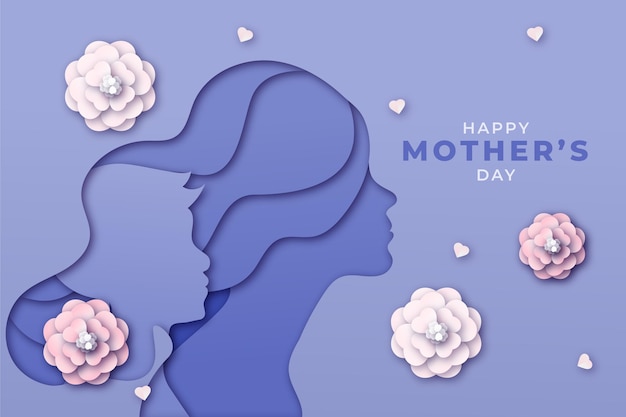 Free Vector mother's day illustration in paper style