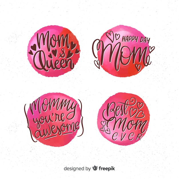 Free Vector mother's day label collection