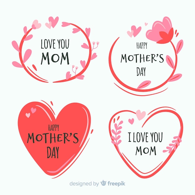 Free Vector mother's day label collection