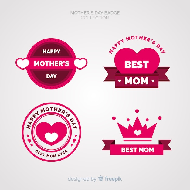 Free Vector mother's day label collection