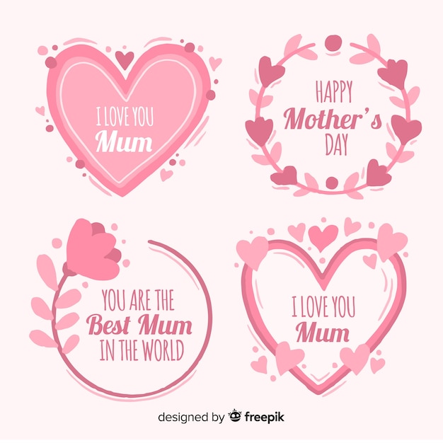 Free Vector mother's day label collection