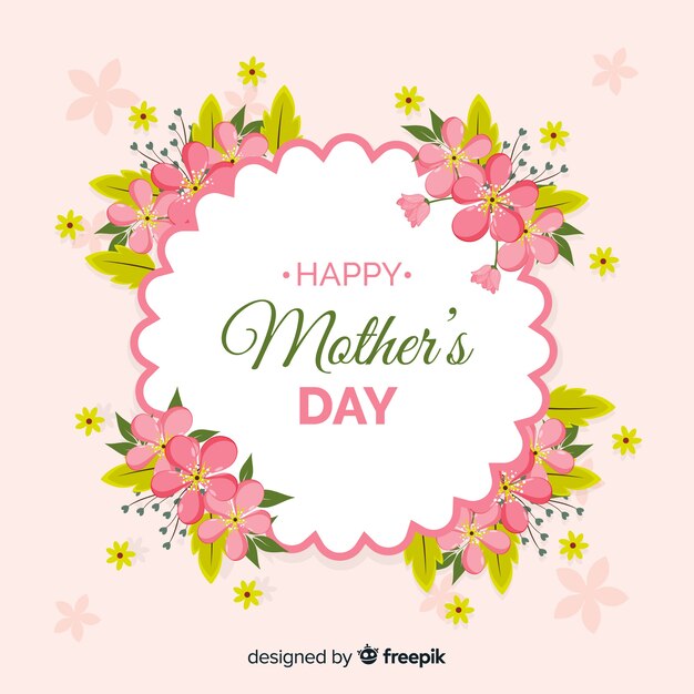 Mother's day realistic floral frame background