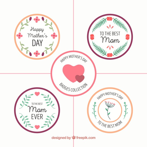 Mother's day round stickers 