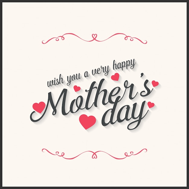 Free Vector mothers day card with ornaments and text