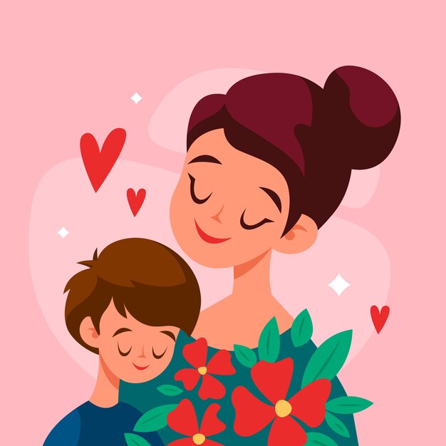 Mothers day illustration concept