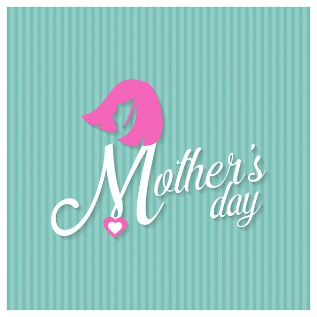 Mothers day lettering on green background