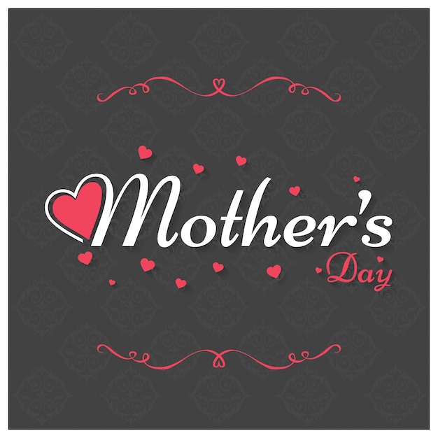 Free Vector mothers day lettering with ornaments