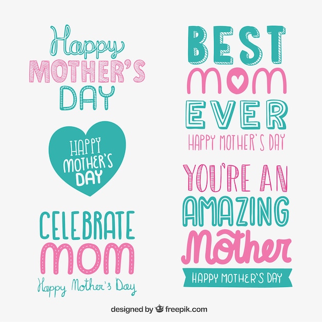 Free Vector mothers day lettering