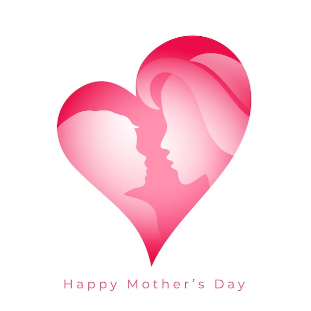 Free vector mothers day love greeting with heart