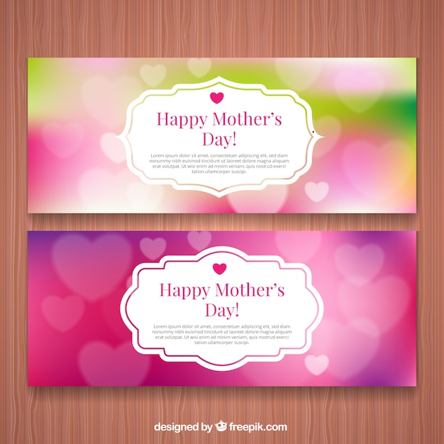 Free Vector mothers day unfocused banners