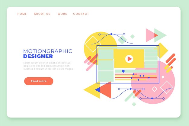 Motion graphics landing page template