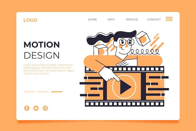 Free Vector motiongraphics landing page