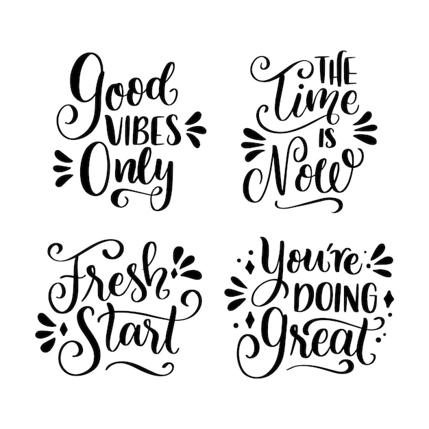 Motivational lettering pack