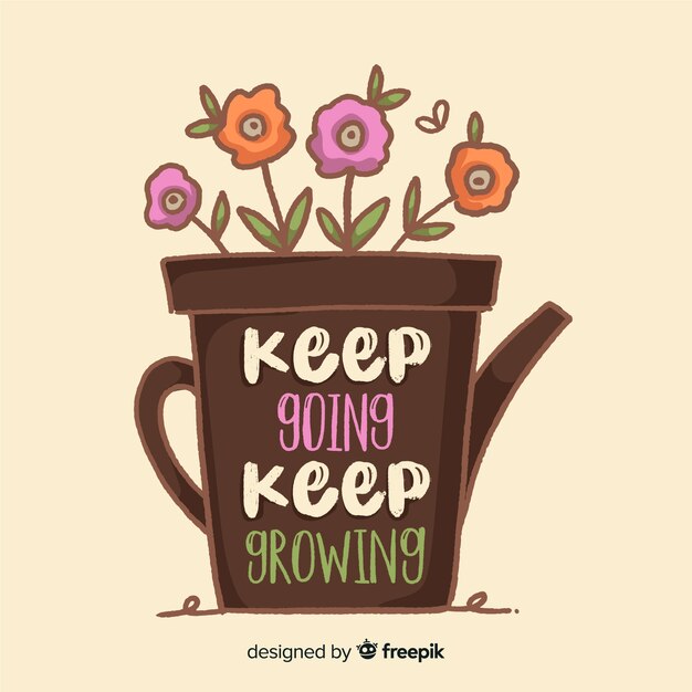 Free Vector motivational quote about growing