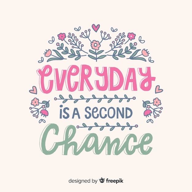 Free Vector motivational quote about second chances