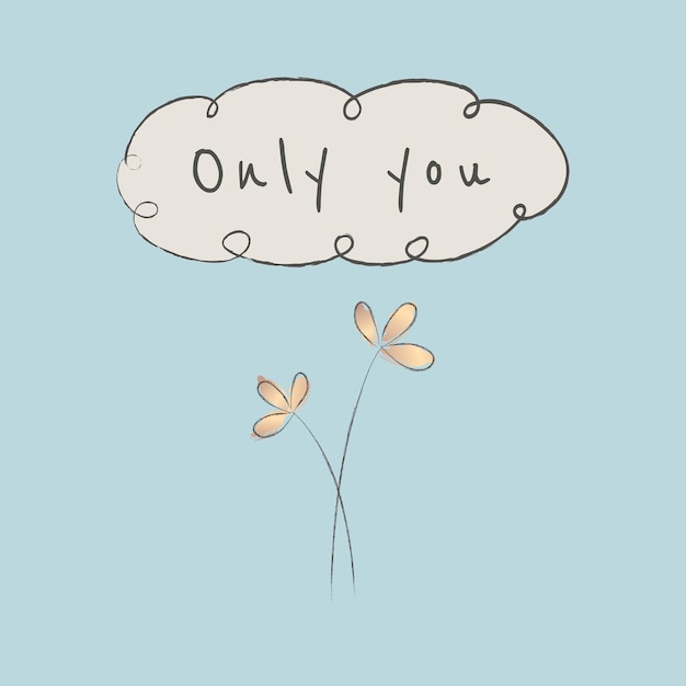 Motivational quote editable template with doodle plant only you