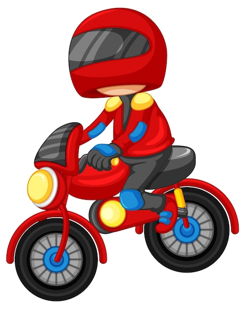 Free Vector a motocross racer cartoon on white background