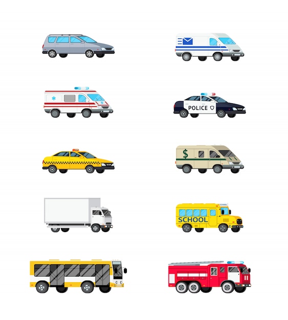 Free vector motor vehicles icon set