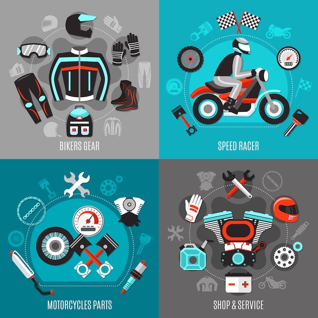 Free vector motorcycle 2x2  concept