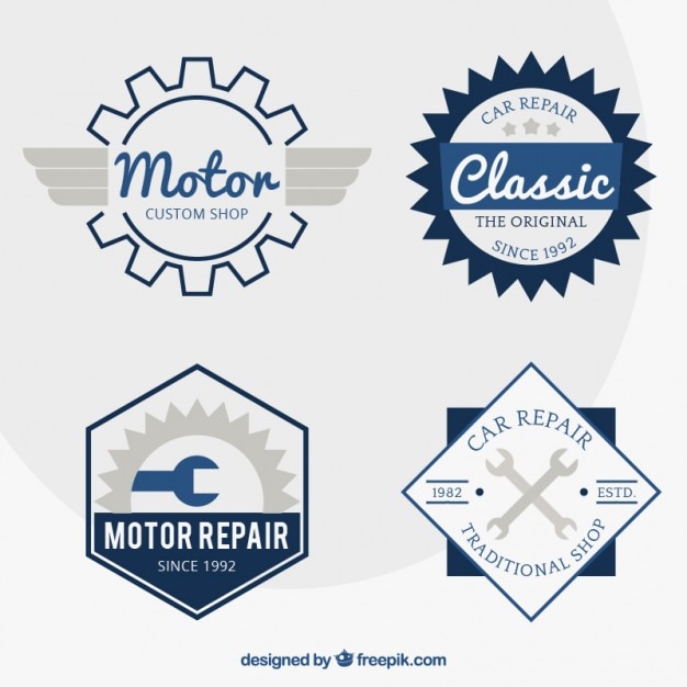 Free Vector motorcycle badges in retro style