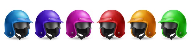 Motorcycle helmet set for race and ride on scooter