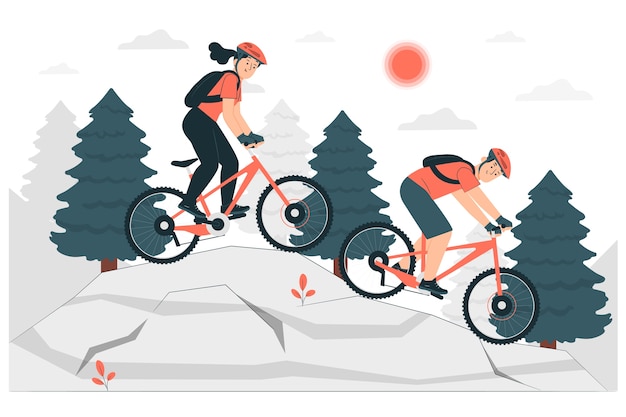 Free Vector mountain bike concept illustration