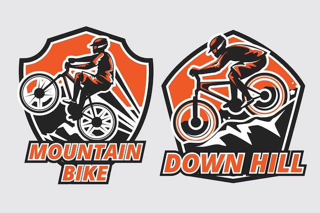 Free vector mountain bike logo template