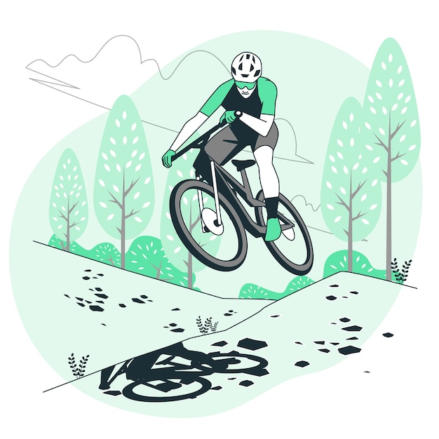 Mountain biking concept illustration