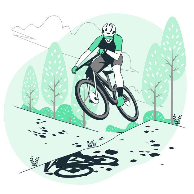 Mountain biking concept illustration