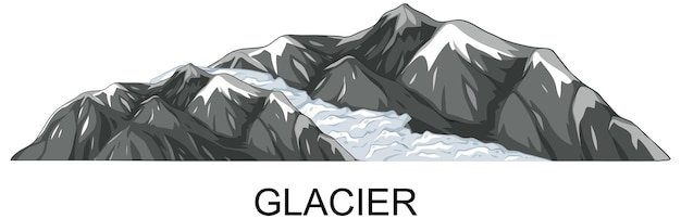 Free vector mountain glacier landscape illustration