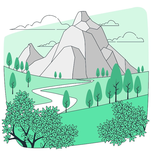 Free vector mountain landscape concept illustration