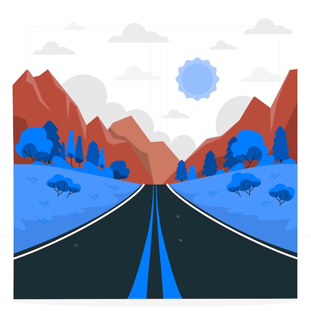 Free Vector mountain road concept illustration