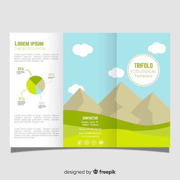 Mountain trifold brochure template