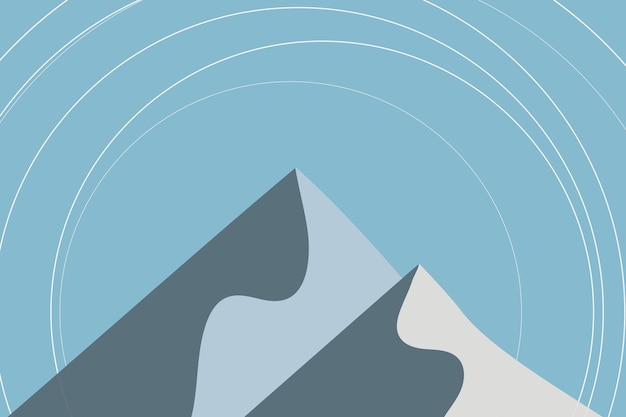 Free Vector mountain in winter background vector in blue