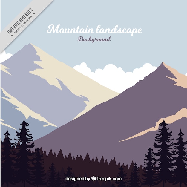 Free Vector mountainous and forest landscape background