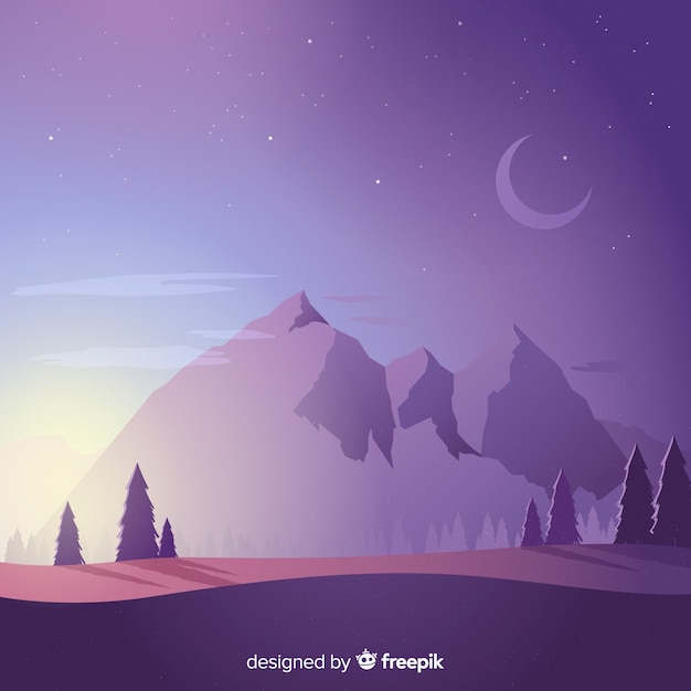 Free Vector mountains landscape background