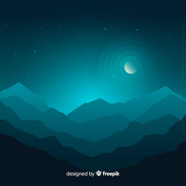 Free Vector mountains landscape blue gradient